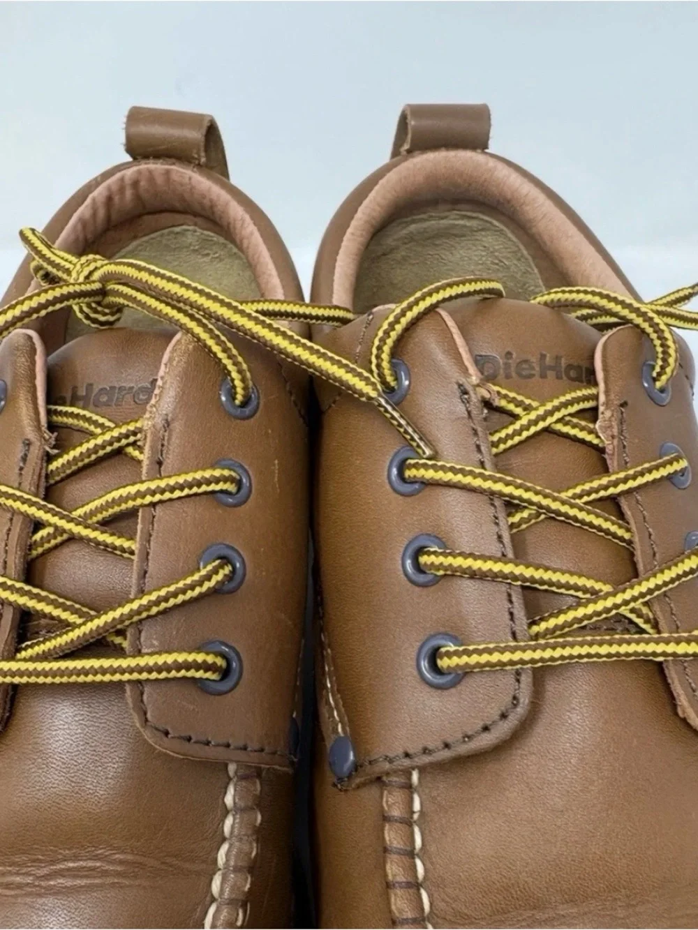 Men's Brown Leather Oxford work boots. Sure track die hard 12d.